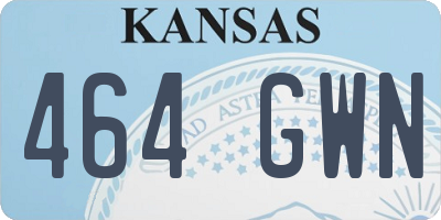KS license plate 464GWN