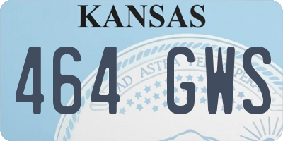 KS license plate 464GWS