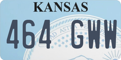 KS license plate 464GWW