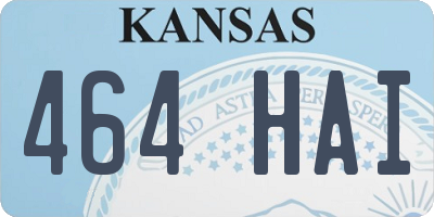KS license plate 464HAI