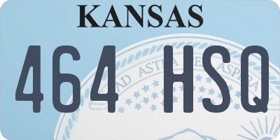 KS license plate 464HSQ