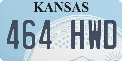 KS license plate 464HWD