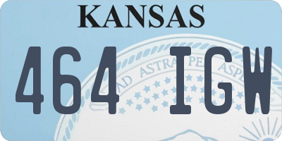 KS license plate 464IGW