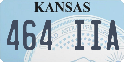 KS license plate 464IIA