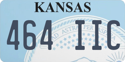 KS license plate 464IIC