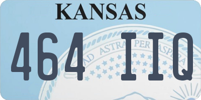 KS license plate 464IIQ