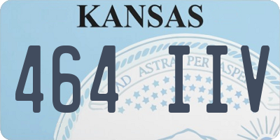 KS license plate 464IIV