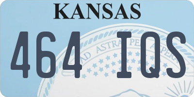 KS license plate 464IQS