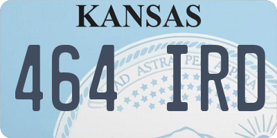 KS license plate 464IRD