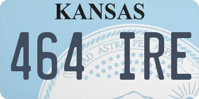 KS license plate 464IRE