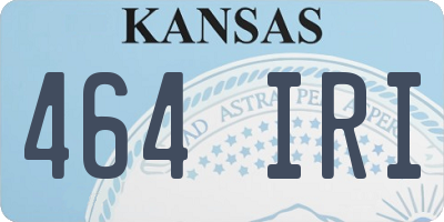 KS license plate 464IRI