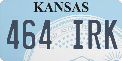 KS license plate 464IRK