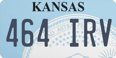 KS license plate 464IRV