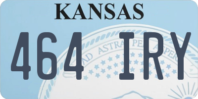 KS license plate 464IRY