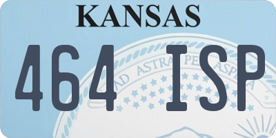 KS license plate 464ISP
