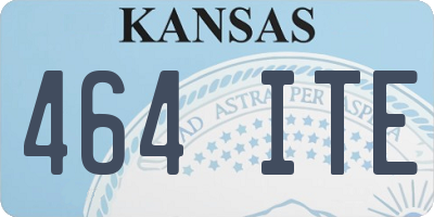 KS license plate 464ITE