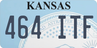 KS license plate 464ITF