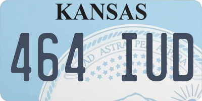 KS license plate 464IUD