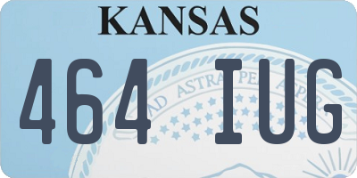KS license plate 464IUG