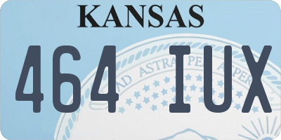 KS license plate 464IUX