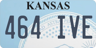 KS license plate 464IVE