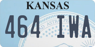KS license plate 464IWA