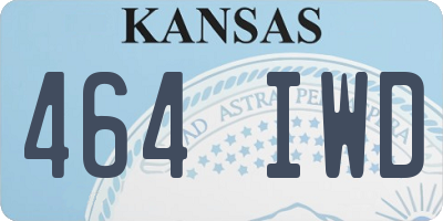 KS license plate 464IWD