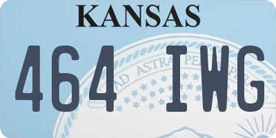 KS license plate 464IWG