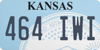 KS license plate 464IWI