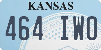 KS license plate 464IWO