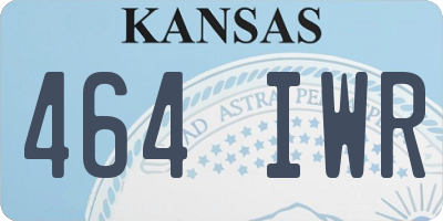KS license plate 464IWR