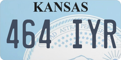 KS license plate 464IYR