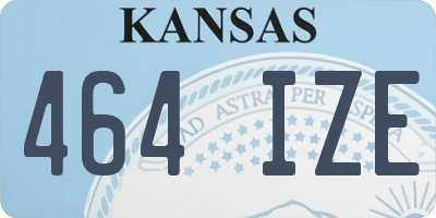 KS license plate 464IZE
