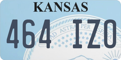 KS license plate 464IZO
