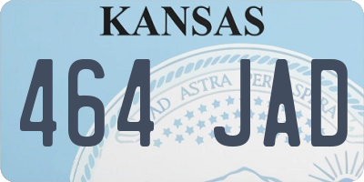 KS license plate 464JAD