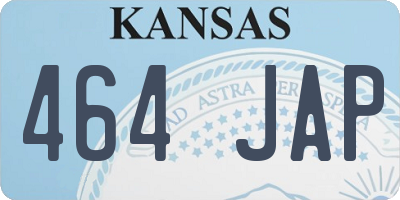 KS license plate 464JAP