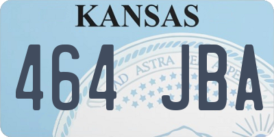KS license plate 464JBA