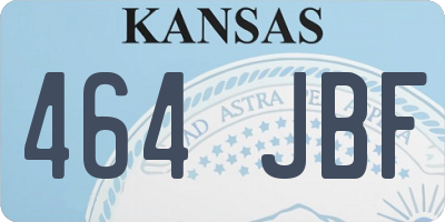 KS license plate 464JBF