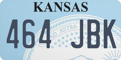 KS license plate 464JBK