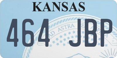 KS license plate 464JBP