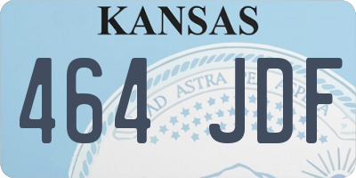 KS license plate 464JDF