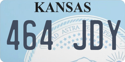 KS license plate 464JDY
