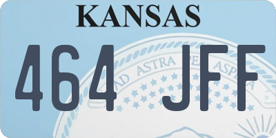 KS license plate 464JFF