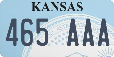 KS license plate 465AAA