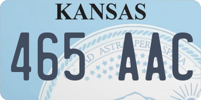 KS license plate 465AAC