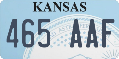 KS license plate 465AAF