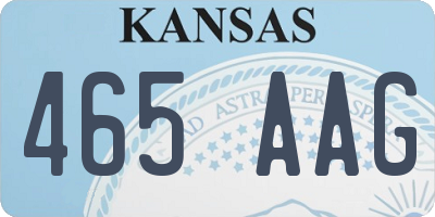 KS license plate 465AAG