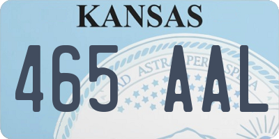 KS license plate 465AAL