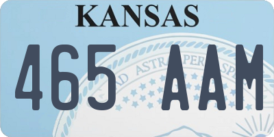 KS license plate 465AAM