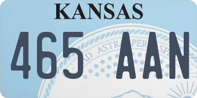 KS license plate 465AAN